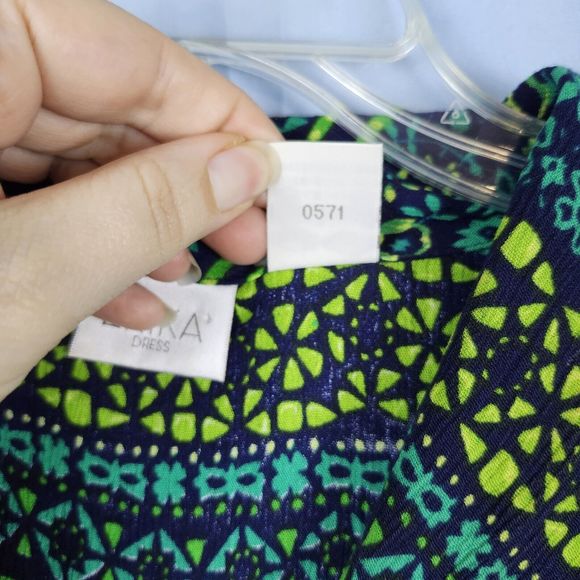 Vtg 90s Y2K Erika Dress Rayon Maxi Button Front Floral Tropical Green Blue Sz L - Picture 11 of 13